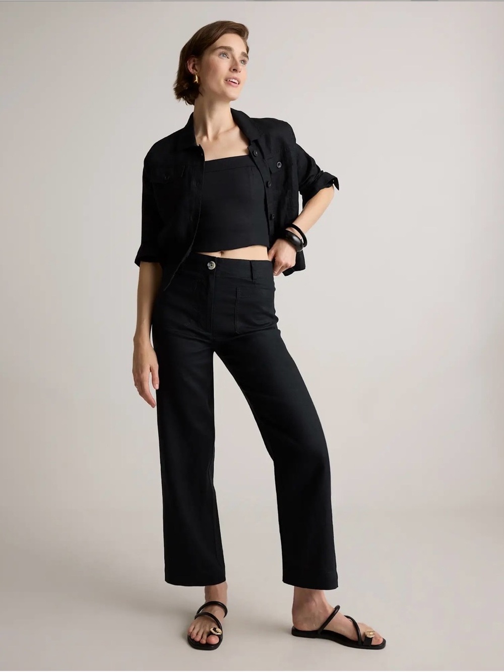 Quince 100% European Linen Patch Pocket Wide Leg Pants - Picture 3 of 4